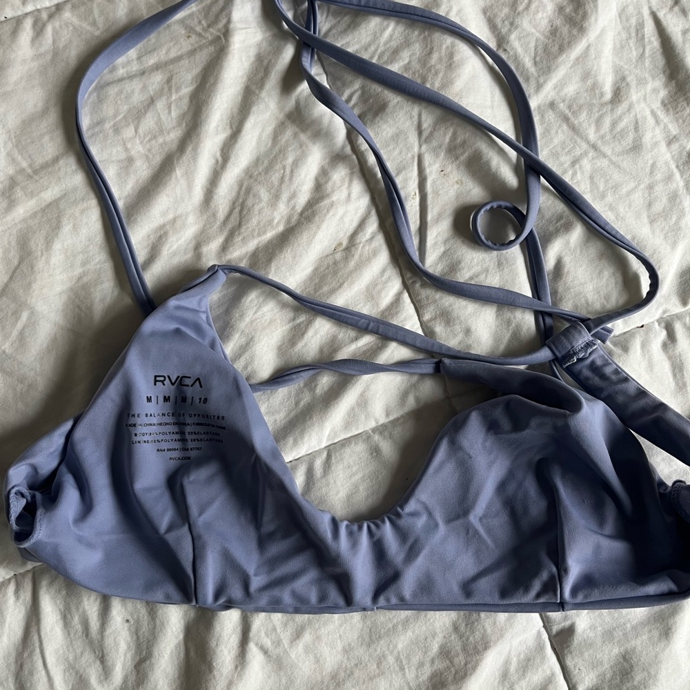 Women's RVCA purple Bikini top Cross Back Swimsuit- Size Small